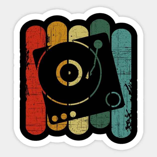 DJ Record Turntable Vintage Sticker by VintageShirtShoppe